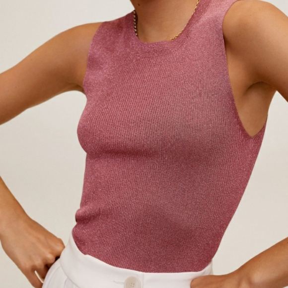 MNG by Mango Metallic thread Top - Picture 1 of 4